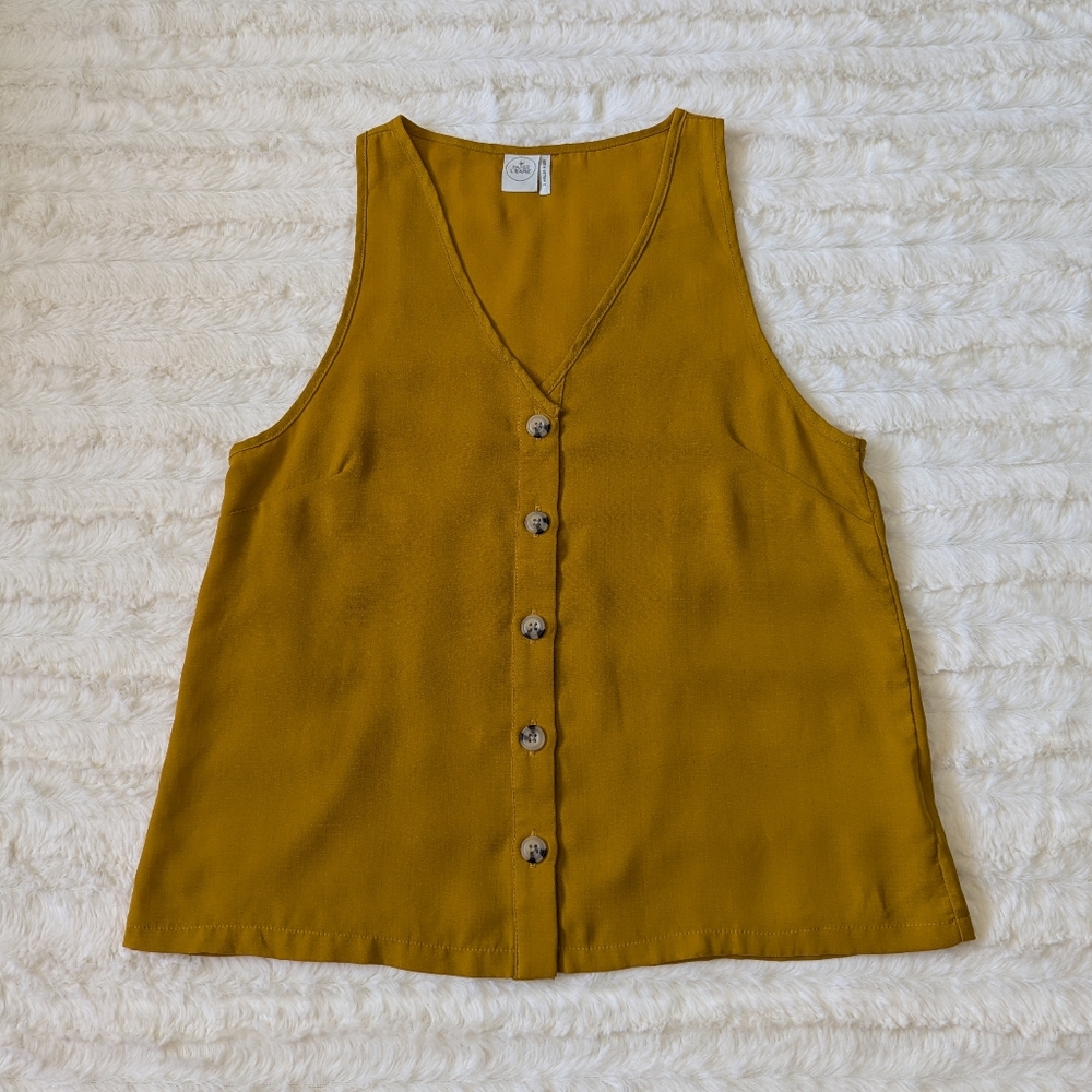 Paper Crane Gold Boxy Tank Top
